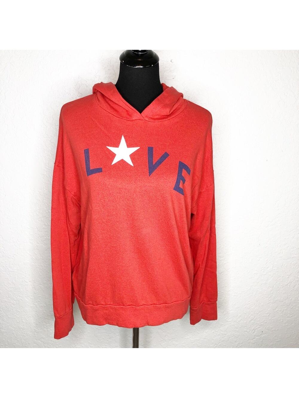 Sundry red LOVE hooded sweatshirt size 1 or Small
